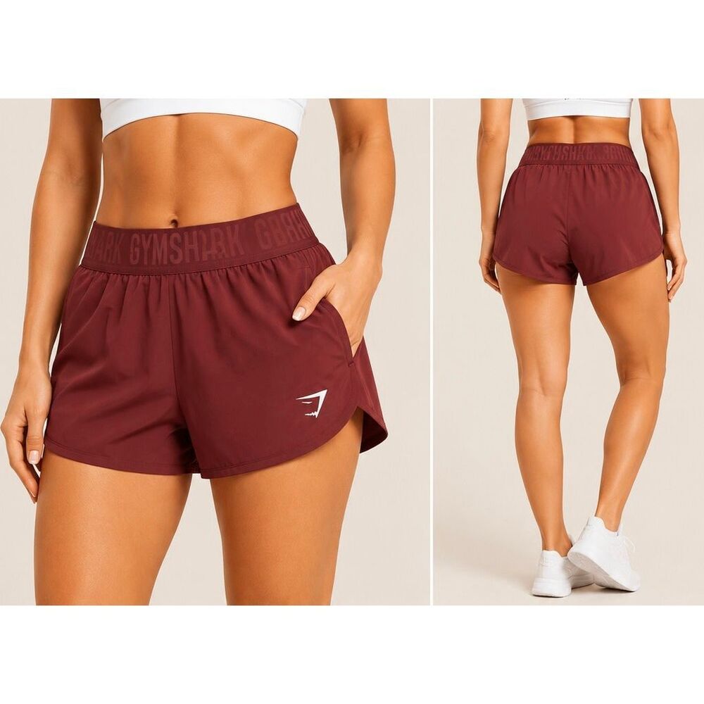 Gymshark Burgundy Running Shorts Lightweight Activewear Size Small